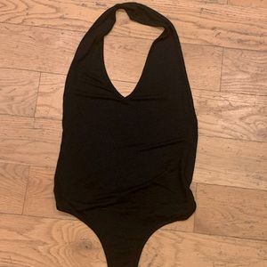 2 Pack Black and White Halter Bodysuits